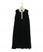 ANAYIアナイ）の古着「ノースリーブワンピース」｜ブラック×ホワイト