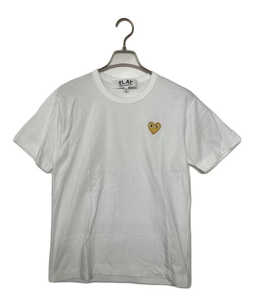PLAY COMME des GARCONS（プレイコムデギャルソン）PLAY COMME des GARCONS (プレイコムデギャルソン) GOLD HEART T-SHIRT ホワイト サイズ:Sの古着・服飾アイテム