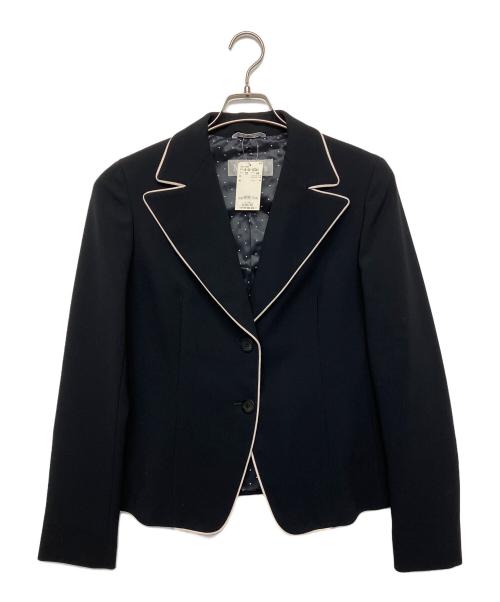 MaxMara（マックスマーラ）MaxMara (マックスマーラ) パイピングジャケット ネイビー サイズ:44 未使用品の古着・服飾アイテム