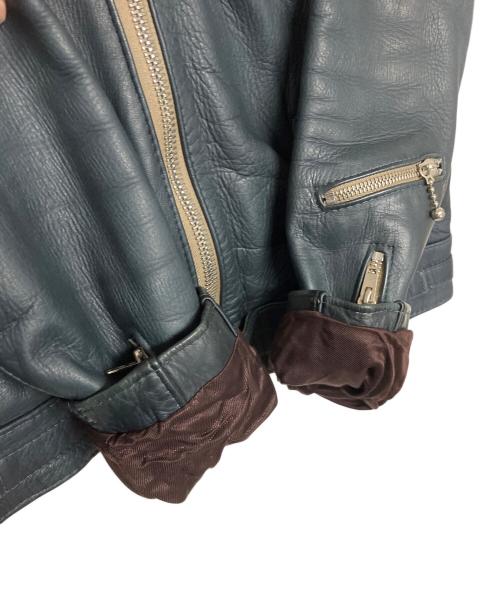 AVIAKIT（エイヴィアキット）AVIAKIT (エイヴィアキット) Lewis Leathers (ルイスレザース) THE REAL McCOY'S (ザ・リアルマッコイズ) ダブルライダースジャケット ネイビー サイズ:38の古着・服飾アイテム