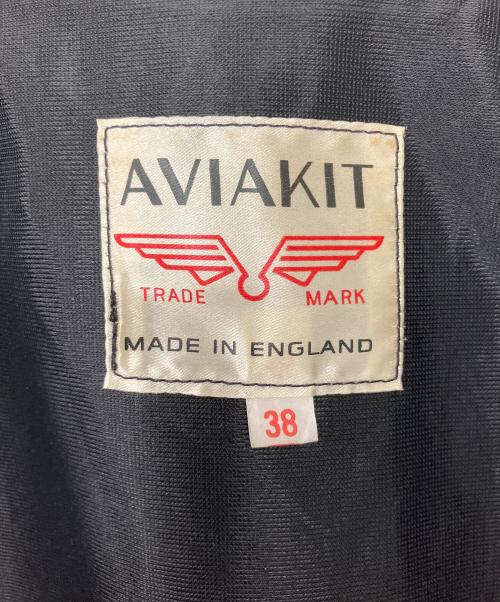 AVIAKIT（エイヴィアキット）AVIAKIT (エイヴィアキット) Lewis Leathers (ルイスレザース) THE REAL McCOY'S (ザ・リアルマッコイズ) ダブルライダースジャケット ネイビー サイズ:38の古着・服飾アイテム