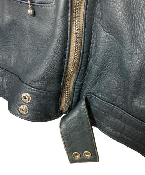 AVIAKIT（エイヴィアキット）AVIAKIT (エイヴィアキット) Lewis Leathers (ルイスレザース) THE REAL McCOY'S (ザ・リアルマッコイズ) ダブルライダースジャケット ネイビー サイズ:38の古着・服飾アイテム