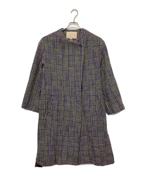 Sybilla（シビラ）Sybilla (シビラ) チェック　コート グリーン×パープル サイズ:Mの古着・服飾アイテム