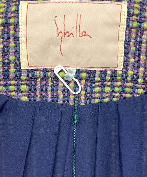 Sybilla（シビラ）Sybilla (シビラ) チェック　コート グリーン×パープル サイズ:Mの古着・服飾アイテム