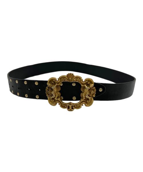 DOLCE & GABBANA（ドルチェ＆ガッバーナ）DOLCE & GABBANA (ドルチェ＆ガッバーナ) レザーベルト バロックエンジェルロゴバックル ブラック サイズ:95cmの古着・服飾アイテム