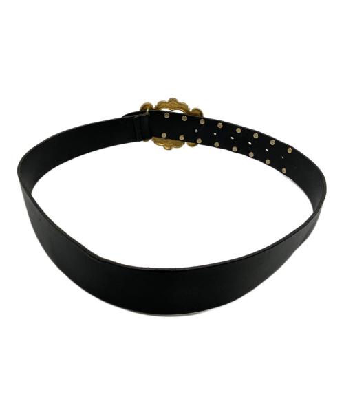 DOLCE & GABBANA（ドルチェ＆ガッバーナ）DOLCE & GABBANA (ドルチェ＆ガッバーナ) レザーベルト バロックエンジェルロゴバックル ブラック サイズ:95cmの古着・服飾アイテム