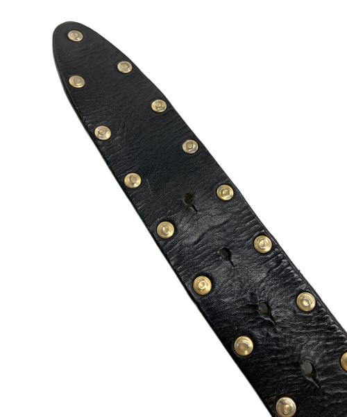 DOLCE & GABBANA（ドルチェ＆ガッバーナ）DOLCE & GABBANA (ドルチェ＆ガッバーナ) レザーベルト バロックエンジェルロゴバックル ブラック サイズ:95cmの古着・服飾アイテム