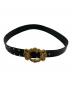DOLCE & GABBANA (ドルチェ＆ガッバーナ) レザーベルト バロックエンジェルロゴバックル ブラック サイズ:95cm：13000円