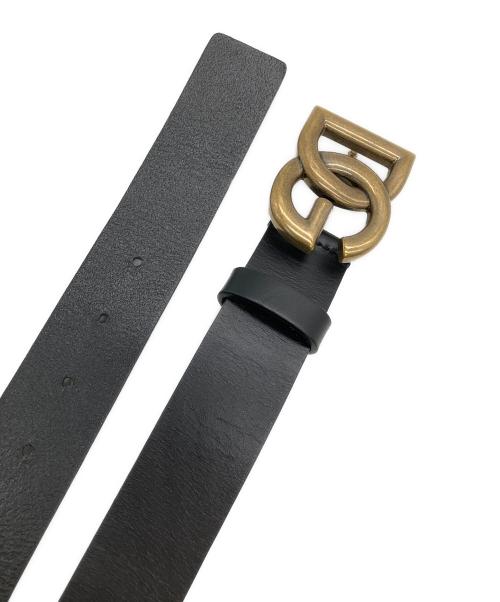 DOLCE & GABBANA（ドルチェ＆ガッバーナ）DOLCE & GABBANA (ドルチェ＆ガッバーナ) レザーベルト バックルDG ブラック サイズ:85cmの古着・服飾アイテム