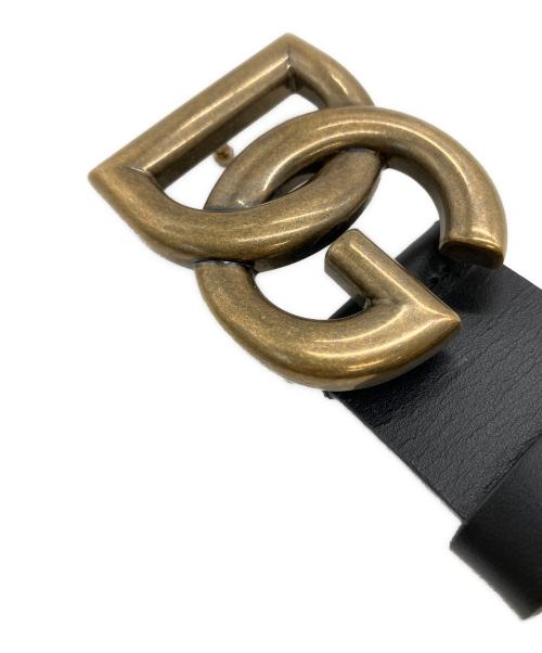 DOLCE & GABBANA（ドルチェ＆ガッバーナ）DOLCE & GABBANA (ドルチェ＆ガッバーナ) レザーベルト バックルDG ブラック サイズ:85cmの古着・服飾アイテム