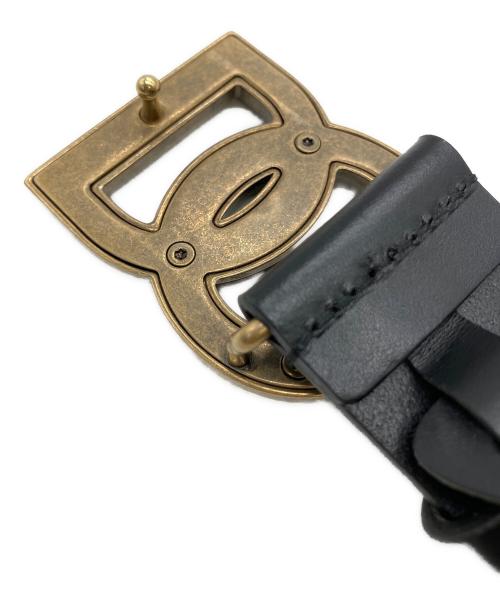 DOLCE & GABBANA（ドルチェ＆ガッバーナ）DOLCE & GABBANA (ドルチェ＆ガッバーナ) レザーベルト バックルDG ブラック サイズ:85cmの古着・服飾アイテム
