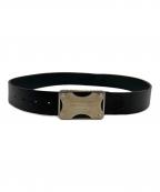 DOLCE & GABBANAドルチェ＆ガッバーナ）の古着「レザーベルト バックルメタルプレート」｜ブラック