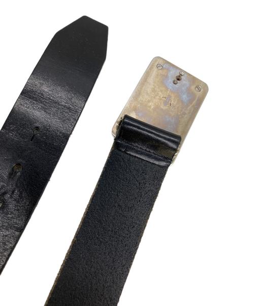 DOLCE & GABBANA（ドルチェ＆ガッバーナ）DOLCE & GABBANA (ドルチェ＆ガッバーナ) レザーベルト バックルメタルプレート ブラック サイズ:85cmの古着・服飾アイテム