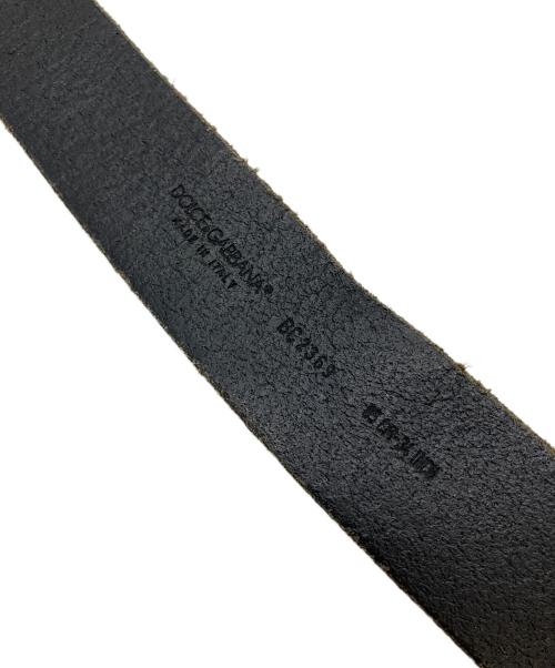 DOLCE & GABBANA（ドルチェ＆ガッバーナ）DOLCE & GABBANA (ドルチェ＆ガッバーナ) レザーベルト バックルメタルプレート ブラック サイズ:85cmの古着・服飾アイテム