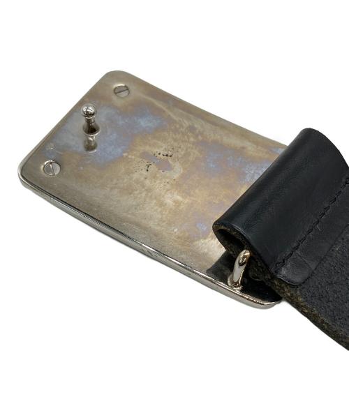 DOLCE & GABBANA（ドルチェ＆ガッバーナ）DOLCE & GABBANA (ドルチェ＆ガッバーナ) レザーベルト バックルメタルプレート ブラック サイズ:85cmの古着・服飾アイテム