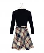 BLUE LABEL CRESTBRIDGEブルーレーベルクレストブリッジ）の古着「ニットワンピース」｜ブラック×ベージュ