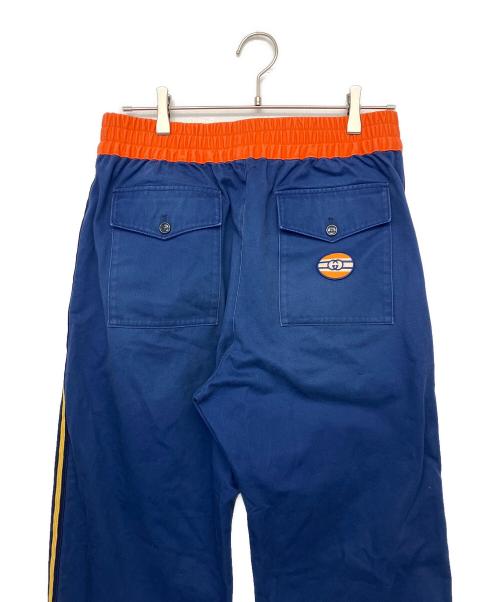 GUCCI（グッチ）GUCCI (グッチ) サイドラインパンツ ブルー×オレンジ サイズ:46の古着・服飾アイテム