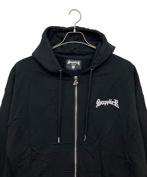 SUPPLIER（サプライヤー）SUPPLIER (サプライヤー) ジップパーカー ブラック サイズ:XLの古着・服飾アイテム
