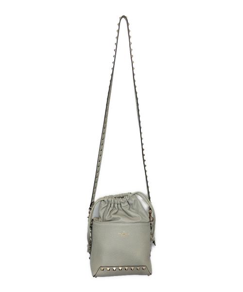VALENTINO GARAVANI（ヴァレンティノ・ガラヴァーニ）VALENTINO GARAVANI (ヴァレンティノ・ガラヴァーニ) 巾着ショルダーバッグ ライトグレーの古着・服飾アイテム
