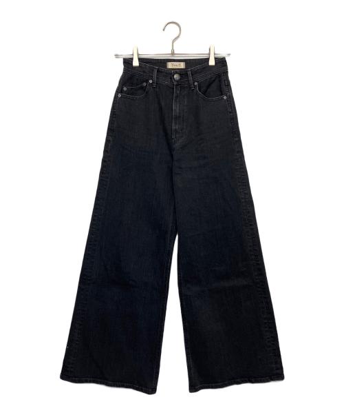 YANUK（ヤヌーク）YANUK (ヤヌーク) カーブテーパード LAURA　デニムパンツ ブラック サイズ:W23の古着・服飾アイテム