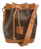 CELINEセリーヌ）の古着「マカダム 巾着ショルダーバッグ」｜ブラウン×ベージュ