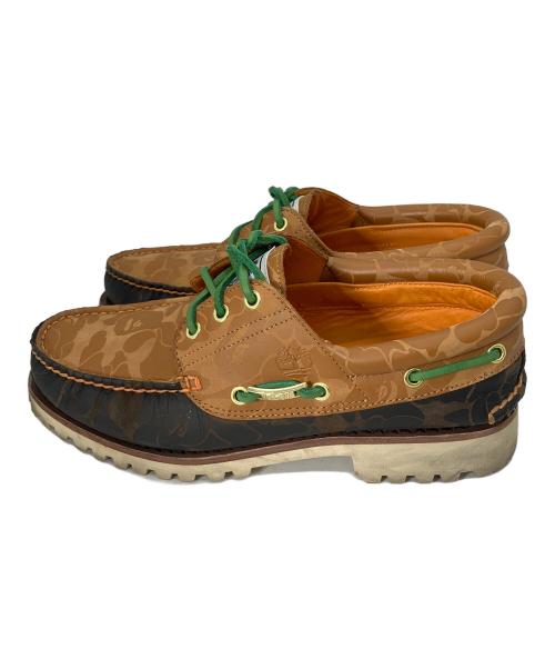 Timberland（ティンバーランド）Timberland (ティンバーランド) A BATHING APE (ア ベイシング エイプ) デッキシューズ ブラウン×ブラック サイズ:27cmの古着・服飾アイテム