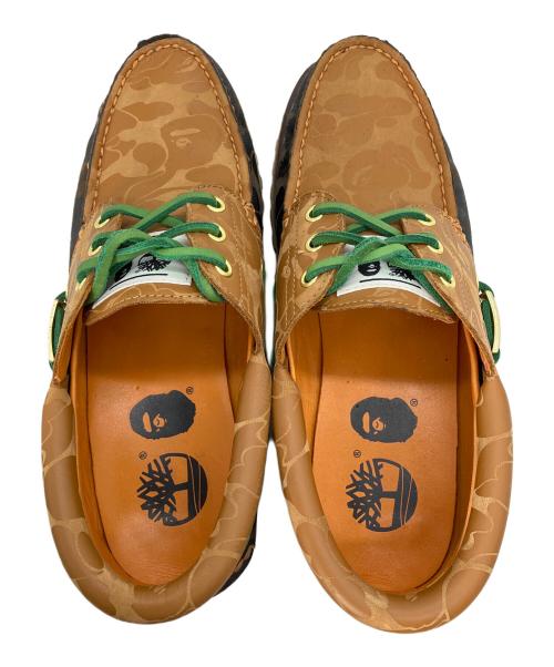 Timberland（ティンバーランド）Timberland (ティンバーランド) A BATHING APE (ア ベイシング エイプ) デッキシューズ ブラウン×ブラック サイズ:27cmの古着・服飾アイテム