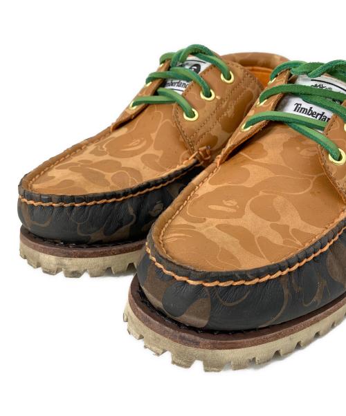Timberland（ティンバーランド）Timberland (ティンバーランド) A BATHING APE (ア ベイシング エイプ) デッキシューズ ブラウン×ブラック サイズ:27cmの古着・服飾アイテム