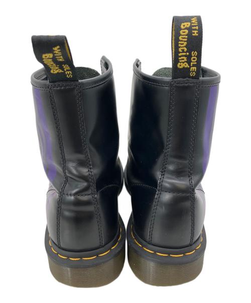 Dr.Martens（ドクターマーチン）Dr.Martens (ドクターマーチン) Needles (ニードルズ) 8ホールブーツ ブラック×パープル サイズ:UK8の古着・服飾アイテム