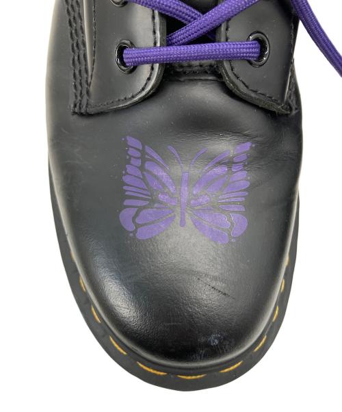 Dr.Martens（ドクターマーチン）Dr.Martens (ドクターマーチン) Needles (ニードルズ) 8ホールブーツ ブラック×パープル サイズ:UK8の古着・服飾アイテム