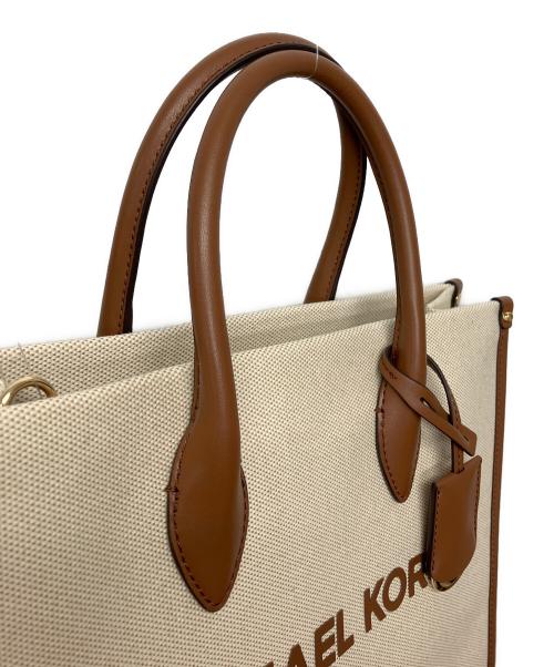 MICHAEL KORS（マイケル・コース）MICHAEL KORS (マイケル・コース) MIRELLA　トートバッグ アイボリー×ブラウンの古着・服飾アイテム