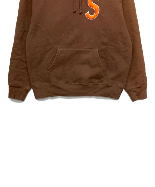 SUPREME（シュプリーム）Supreme (シュプリーム) S logo　プルオーバーパーカー ブラウン サイズ:Sの古着・服飾アイテム