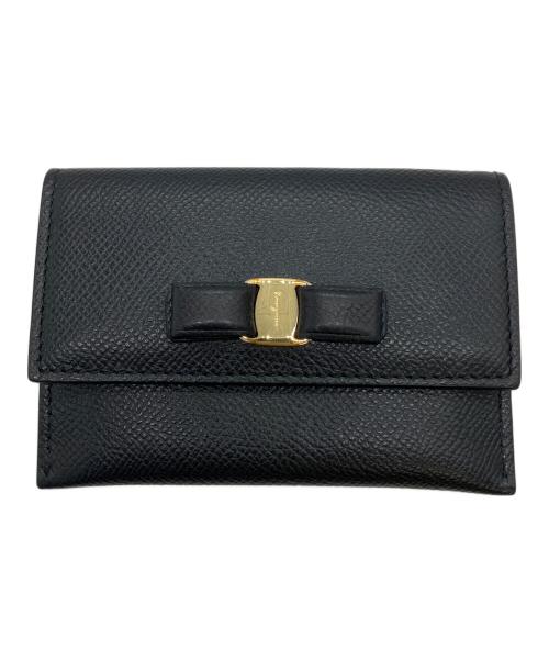 Salvatore Ferragamo（サルヴァトーレ フェラガモ）Salvatore Ferragamo (サルヴァトーレ フェラガモ) ガンチーニ カードケース ブラックの古着・服飾アイテム