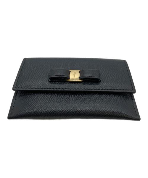 Salvatore Ferragamo（サルヴァトーレ フェラガモ）Salvatore Ferragamo (サルヴァトーレ フェラガモ) ガンチーニ カードケース ブラックの古着・服飾アイテム