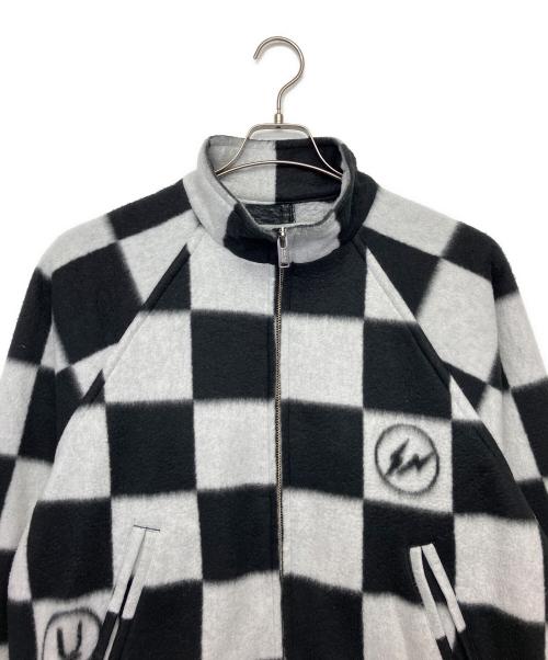 UNDERCOVER（アンダーカバー）UNDERCOVER (アンダーカバー) FRAGMENT DESIGN (フラグメントデザイン) チェッカーフリースジャケット ブラック サイズ:3の古着・服飾アイテム