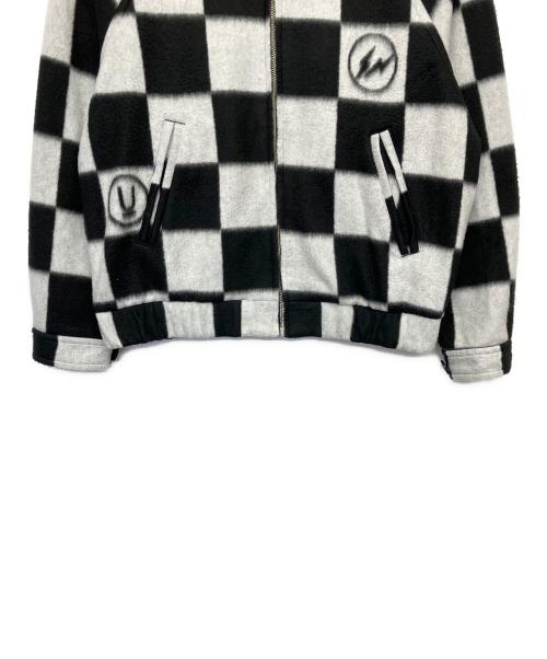 UNDERCOVER（アンダーカバー）UNDERCOVER (アンダーカバー) FRAGMENT DESIGN (フラグメントデザイン) チェッカーフリースジャケット ブラック サイズ:3の古着・服飾アイテム