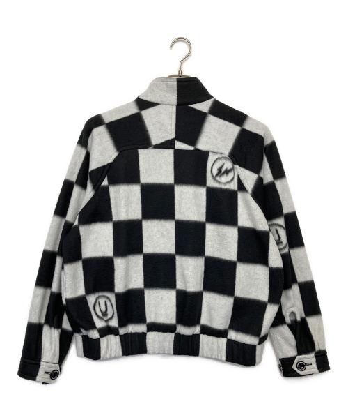 UNDERCOVER（アンダーカバー）UNDERCOVER (アンダーカバー) FRAGMENT DESIGN (フラグメントデザイン) チェッカーフリースジャケット ブラック サイズ:3の古着・服飾アイテム