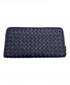 BOTTEGA VENETAボッテガベネタ）の古着「イントレチャート　長財布」｜ネイビー