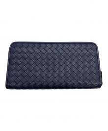 BOTTEGA VENETA（ボッテガベネタ）の古着「イントレチャート　長財布」｜ネイビー