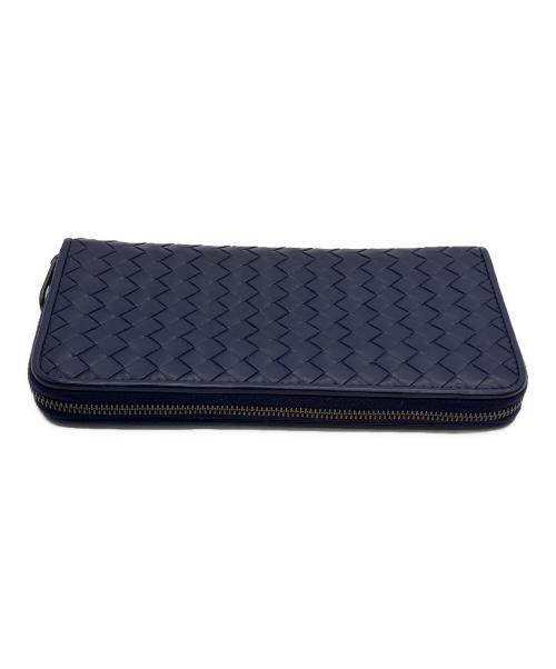 BOTTEGA VENETA（ボッテガベネタ）BOTTEGA VENETA (ボッテガベネタ) イントレチャート　長財布 ネイビーの古着・服飾アイテム
