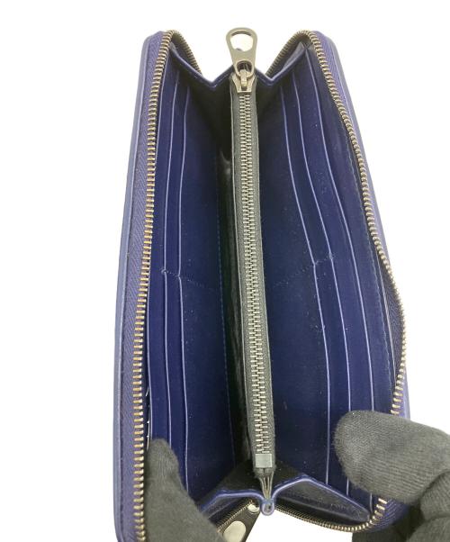 BOTTEGA VENETA（ボッテガベネタ）BOTTEGA VENETA (ボッテガベネタ) イントレチャート　長財布 ネイビーの古着・服飾アイテム