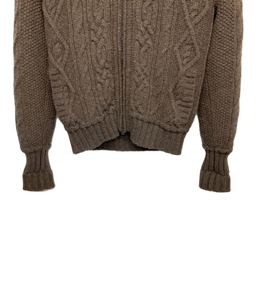 DOLCE & GABBANA（ドルチェ＆ガッバーナ）DOLCE & GABBANA (ドルチェ＆ガッバーナ) ケーブルニットブルゾン ブラウン サイズ:50の古着・服飾アイテム