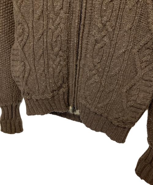 DOLCE & GABBANA（ドルチェ＆ガッバーナ）DOLCE & GABBANA (ドルチェ＆ガッバーナ) ケーブルニットブルゾン ブラウン サイズ:50の古着・服飾アイテム