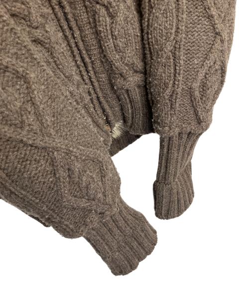 DOLCE & GABBANA（ドルチェ＆ガッバーナ）DOLCE & GABBANA (ドルチェ＆ガッバーナ) ケーブルニットブルゾン ブラウン サイズ:50の古着・服飾アイテム