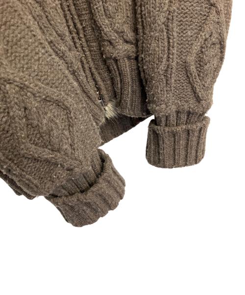 DOLCE & GABBANA（ドルチェ＆ガッバーナ）DOLCE & GABBANA (ドルチェ＆ガッバーナ) ケーブルニットブルゾン ブラウン サイズ:50の古着・服飾アイテム