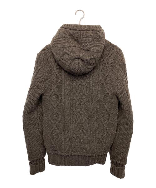 DOLCE & GABBANA（ドルチェ＆ガッバーナ）DOLCE & GABBANA (ドルチェ＆ガッバーナ) ケーブルニットブルゾン ブラウン サイズ:50の古着・服飾アイテム