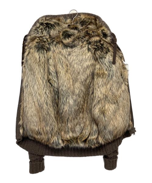 DOLCE & GABBANA（ドルチェ＆ガッバーナ）DOLCE & GABBANA (ドルチェ＆ガッバーナ) ケーブルニットブルゾン ブラウン サイズ:50の古着・服飾アイテム