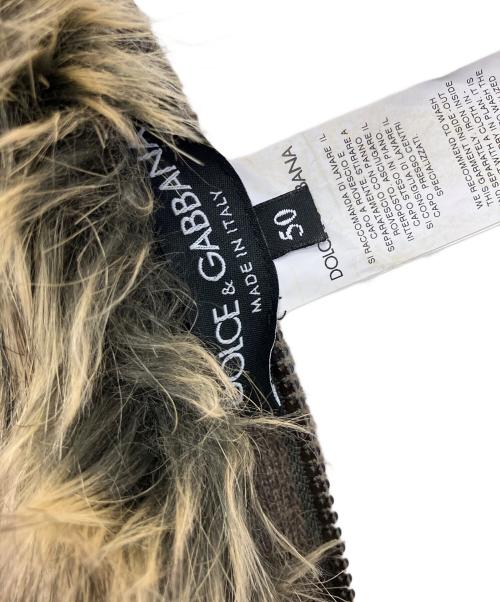 DOLCE & GABBANA（ドルチェ＆ガッバーナ）DOLCE & GABBANA (ドルチェ＆ガッバーナ) ケーブルニットブルゾン ブラウン サイズ:50の古着・服飾アイテム