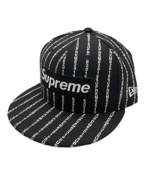 New Era（ニューエラ）New Era (ニューエラ) SUPREME (シュプリーム) TEXT STRIPE　キャップ ブラック サイズ:７　1/2の古着・服飾アイテム