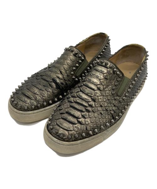 Christian Louboutin（クリスチャン・ルブタン）Christian Louboutin (クリスチャン・ルブタン) スリッポン グレー サイズ:不明の古着・服飾アイテム